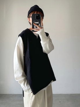 「アイテム（ベスト）」を使った、miki__072さん（レディース・165cm）の秋コーディネート