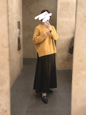 「Libra Cue（リブラ キュー）のアイテム（スカート）」を使った、hana.さん（レディース・165cm）の冬コーディネート