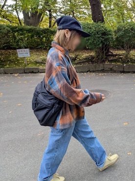 「アイテム（モカシン/デッキシューズ）」を使った、SAeさん（レディース・157cm）の秋コーディネート