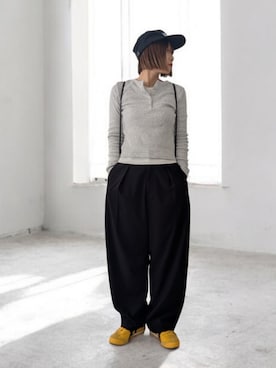 「CIAOPANIC TYPY（チャオパニックティピー）のアイテム（キャップ）」を使った、HEMIさん（レディース・157cm）の春コーディネート