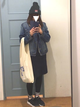 「BEN DAVIS（ベンデイビス）のアイテム（ニットキャップ/ビーニー）」を使った、ﾁｯﾁさん（レディース・164cm）の秋コーディネート
