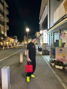 「Needles（ニードルス）のアイテム（その他パンツ）」を使った、俊彥君さん（メンズ・179cm）の秋コーディネート