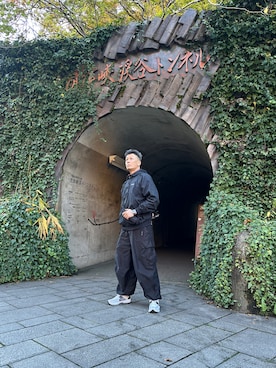 「Needles（ニードルス）のアイテム（その他パンツ）」を使った、俊彥君さん（メンズ・179cm）の秋コーディネート