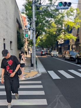 「Yohji Yamamoto（ヨウジヤマモト）のアイテム」を使った、俊彥君さん（メンズ・179cm）の夏コーディネート