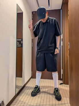 「アイテム（ポロシャツ）」を使った、俊彥君さん（メンズ・179cm）の夏コーディネート