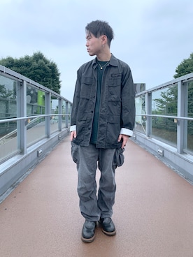 「schott（ショット）のアイテム（ブルゾン）」を使った、三品文哉さん（メンズ・164cm）の夏コーディネート