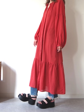 「PUPE（プーペ）のアイテム」を使った、EMC リテール事業部さん（レディース・168cm）の夏コーディネート