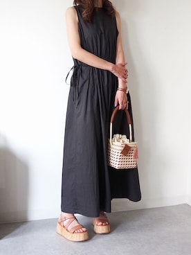 「PUPE（プーペ）のアイテム」を使った、EMC リテール事業部さん（レディース・168cm）の夏コーディネート