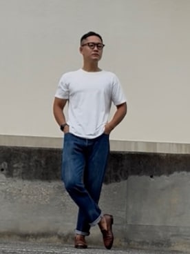 「CROCKETT&JONES（クロケットアンドジョーンズ）のアイテム（ローファー、ブラウン系）」を使った、としかつさん（メンズ・171cm）の秋コーディネート