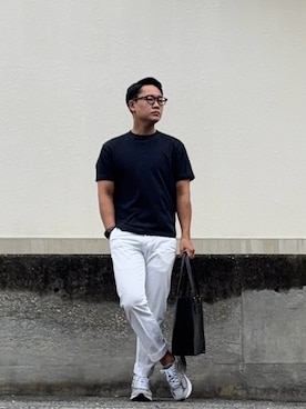 「NEW BALANCE（ニューバランス）のアイテム（スニーカー、グレー系）」を使った、としかつさん（メンズ・171cm）の夏コーディネート