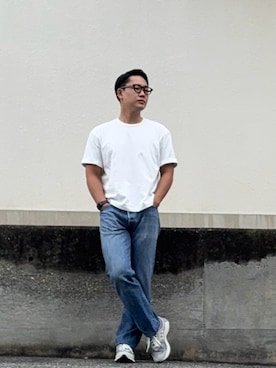 「NEW BALANCE（ニューバランス）のアイテム（スニーカー、グレー系）」を使った、としかつさん（メンズ・171cm）の夏コーディネート