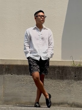 「リネンシャツ」｜としかつさん（メンズ・171cm）の夏コーディネート
