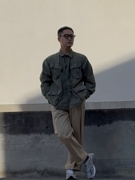 「VINTAGE（ヴィンテージ）のアイテム（ミリタリージャケット）」を使った、としかつさん（メンズ・171cm）の秋コーディネート