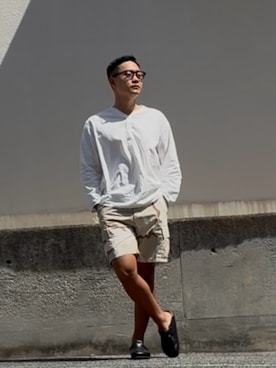 「BIRKENSTOCK（ビルケンシュトック）のアイテム（サンダル、ブラック系）」を使った、としかつさん（メンズ・171cm）の夏コーディネート