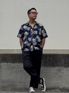 「アロハシャツ」｜としかつさん（メンズ・171cm）の秋コーディネート