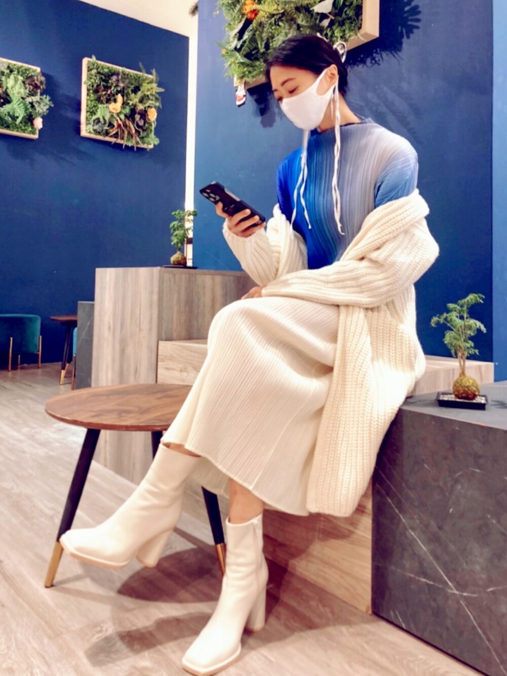 Leah Liuさんの「リネンマスク（TODAYFUL）」を使ったコーディネートの1枚目の写真