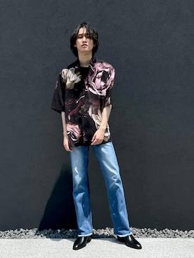 「Lui's（ルイス）のアイテム（シューズ）」を使った、小田十夢さん（メンズ・178cm）の夏コーディネート