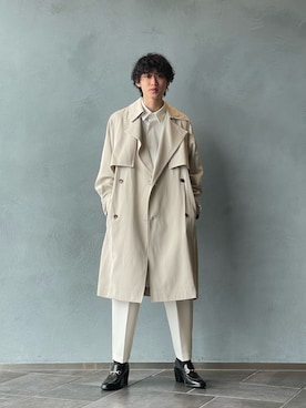 「Lui's（ルイス）のアイテム（トレンチコート）」を使った、小田十夢さん（メンズ・178cm）の冬コーディネート