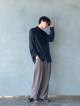 「Lui's（ルイス）のアイテム（ローファー）」を使った、小田十夢さん（メンズ・178cm）の冬コーディネート