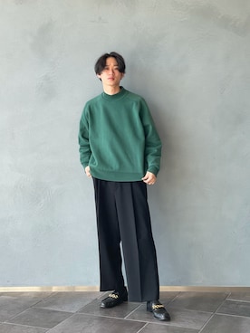「Lui's（ルイス）のアイテム（ローファー）」を使った、小田十夢さん（メンズ・178cm）の冬コーディネート