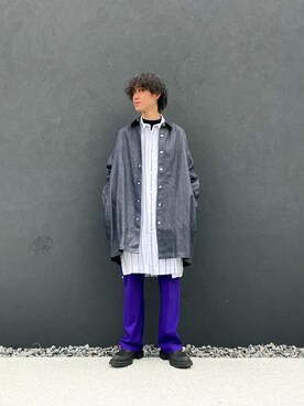 「Lui's（ルイス）のアイテム（デニムジャケット）」を使った、小田十夢さん（メンズ・178cm）の冬コーディネート