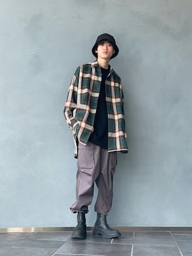 「Lui's（ルイス）のアイテム（帽子）」を使った、小田十夢さん（メンズ・178cm）の春コーディネート