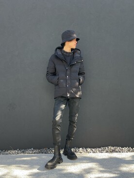 「Lui's（ルイス）のアイテム（ダウンジャケット/コート）」を使った、小田十夢さん（メンズ・178cm）の冬コーディネート