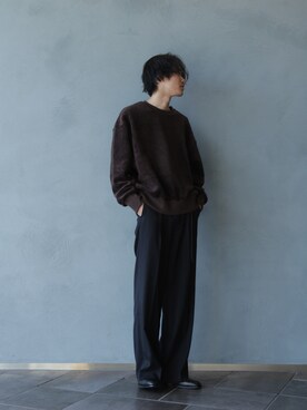 「Lui's（ルイス）のアイテム（スウェット）」を使った、小田十夢さん（メンズ・178cm）の冬コーディネート