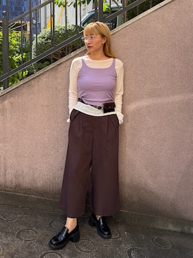 「WHIMSIC（ウィムジック）のアイテム」を使った、Yoshida Aoiさん（レディース・155cm）の夏コーディネート