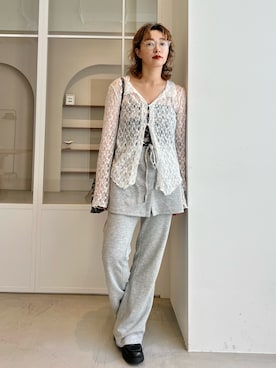 「レーススカート」｜Yoshida Aoiさん（レディース・155cm）の秋コーディネート