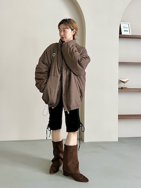 「アイテム（ダウンジャケット/コート）」を使った、Yoshida Aoiさん（レディース・155cm・30代）の夏コーディネート