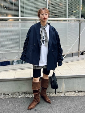 「アイテム（テーラードジャケット）」を使った、Yoshida Aoiさん（レディース・155cm・30代）の秋コーディネート