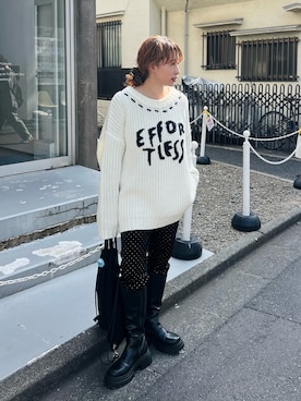 「アイテム（ニット/セーター）」を使った、Yoshida Aoiさん（レディース・155cm・30代）の秋コーディネート