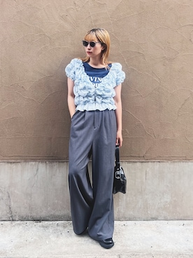 「Kastane（カスタネ）のアイテム（パンツ）」を使った、Yoshida Aoiさん（レディース・155cm）の春コーディネート