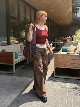 「WHIMSIC（ウィムジック）のアイテム」を使った、Yoshida Aoiさん（レディース・155cm）の夏コーディネート