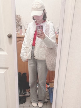 「アイテム（ノーカラージャケット）」を使った、Misakiさん（レディース・160cm）の秋コーディネート