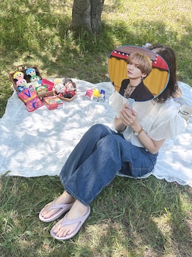 「アイテム（デニムパンツ）」を使った、Misakiさん（レディース・160cm・30代）の夏コーディネート