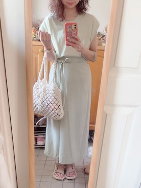 「シャーベットカラー」｜Misakiさん（レディース・160cm）の夏コーディネート