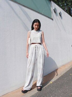 「FIG&VIPER（フィグアンドバイパー）のアイテム（サンダル）」を使った、FIG&VIPER_HITOMIさん（レディース・165cm）の夏コーディネート