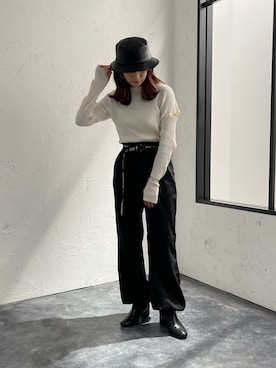 「Adoon plain（アドーンプレーン）のアイテム（パンツ）」を使った、kasumiさん（レディース・163cm）の春コーディネート