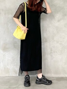 「Adoon plain（アドーンプレーン）のアイテム（ワンピース/ドレス）」を使った、kasumiさん（レディース・163cm）の夏コーディネート