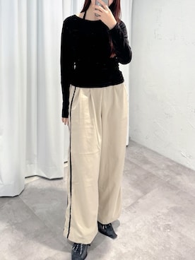 「アイテム（スラックス）」を使った、kasumiさん（レディース・163cm・30代）の秋コーディネート