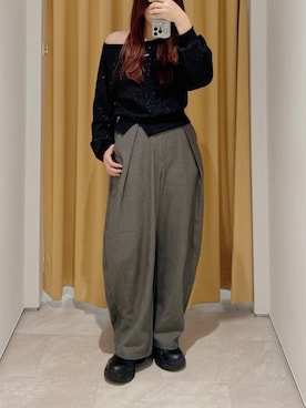 「アイテム（スラックス）」を使った、kasumiさん（レディース・163cm・30代）の秋コーディネート