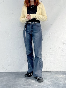 「Adoon plain（アドーンプレーン）のアイテム（トップス）」を使った、kasumiさん（レディース・163cm）の春コーディネート
