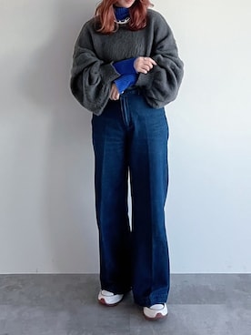 「Adoon plain（アドーンプレーン）のアイテム（パンツ）」を使った、kasumiさん（レディース・163cm）の冬コーディネート