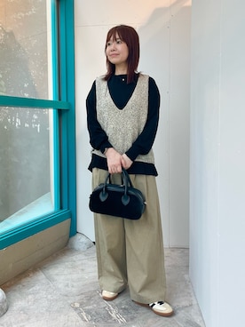 「アイテム（ニット/セーター）」を使った、くずみさん（レディース・159cm・40代）の秋コーディネート