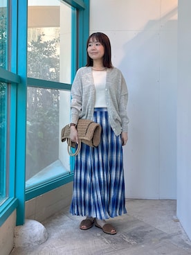 「アイテム（アクセサリー）」を使った、くずみさん（レディース・159cm）の春コーディネート