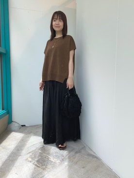 「アイテム（ニット/セーター）」を使った、くずみさん（レディース・159cm・40代）の夏コーディネート