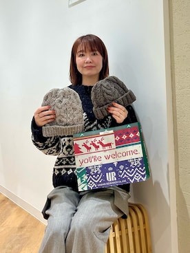 「アイテム（ニットキャップ/ビーニー）」を使った、くずみさん（レディース・159cm・40代）の冬コーディネート