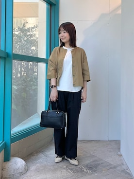 「RODE SKO（ロデスコ）のアイテム（バッグ）」を使った、くずみさん（レディース・159cm）の春コーディネート